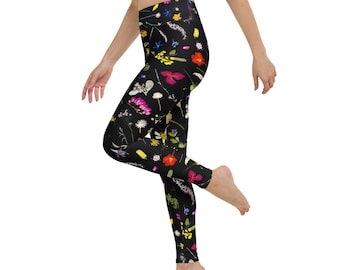 Flores Pal Corazon Yoga Leggings