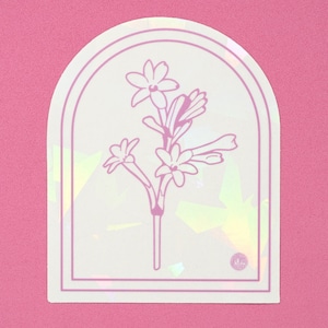 Azucena Flower Suncatcher Decal: Rainbow Window Sticker