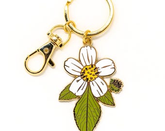 Margarita Hard Enamel Keychain: Polished Gold Finish