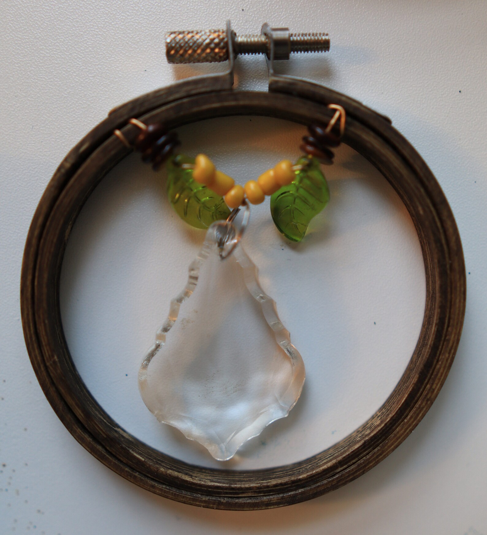 Embroidery Hoop with Prism Suncatcher Makes Beautiful Etsy