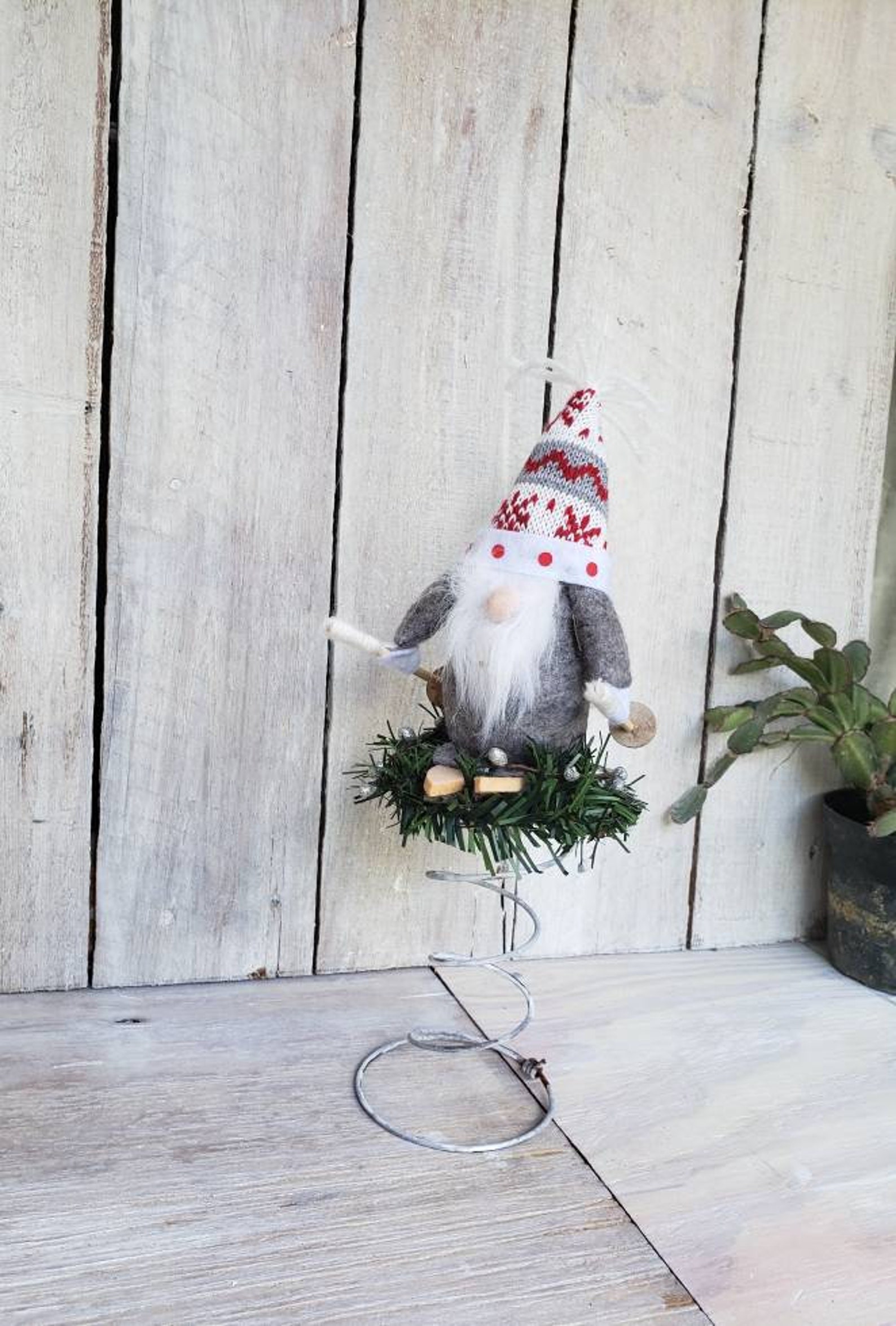 Gnome Christmas Tree Topper Bed Spring Christmas Nordic Gnome Etsy