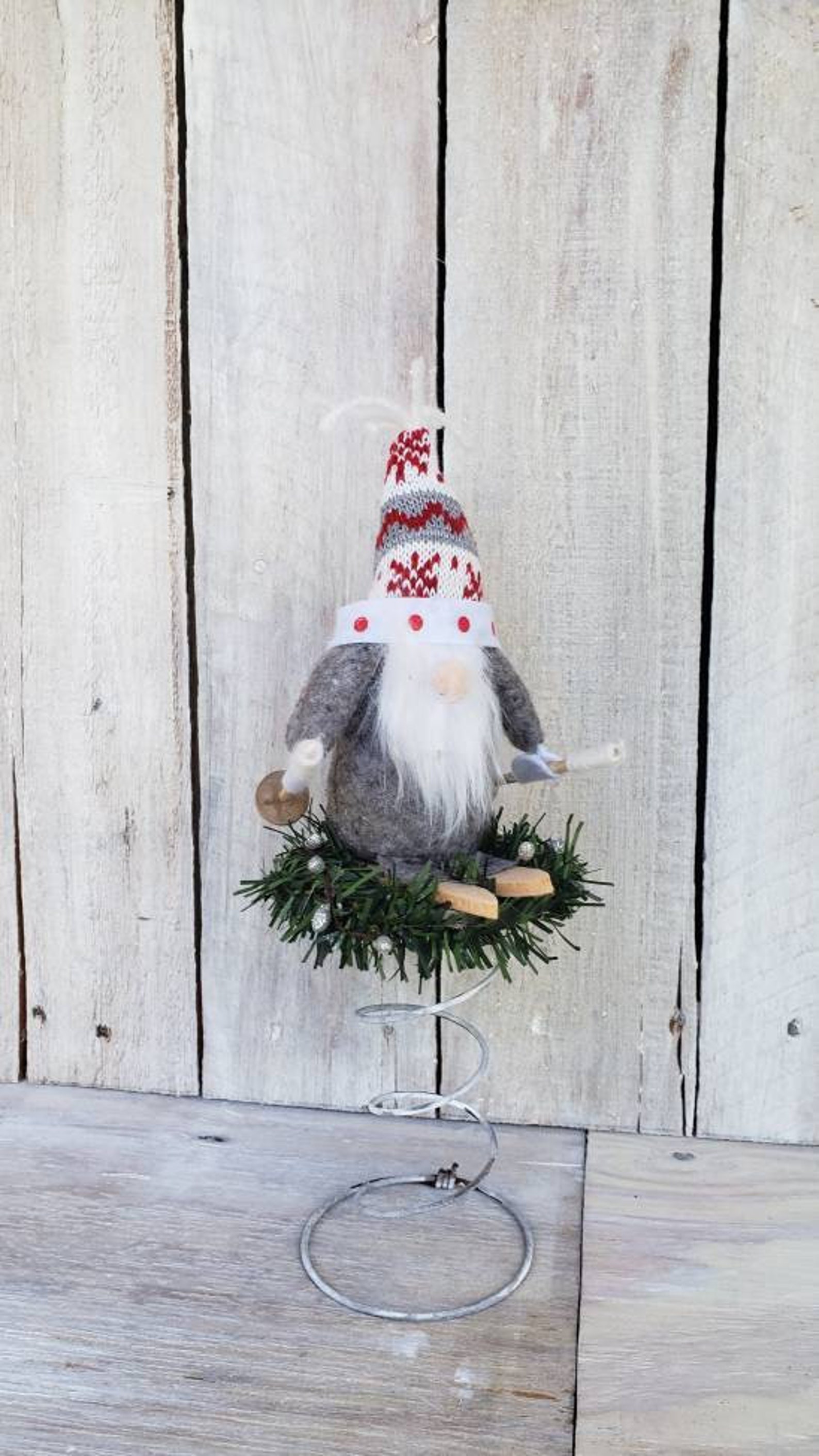 Gnome Christmas Tree Topper Bed Spring Christmas Nordic Gnome Etsy