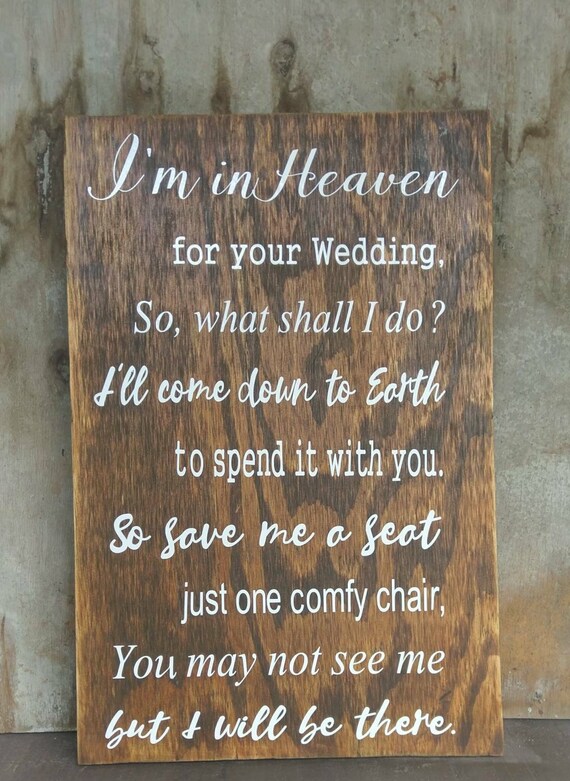 Wedding Decor I'm In Heaven For Your Wedding Save Me A Etsy