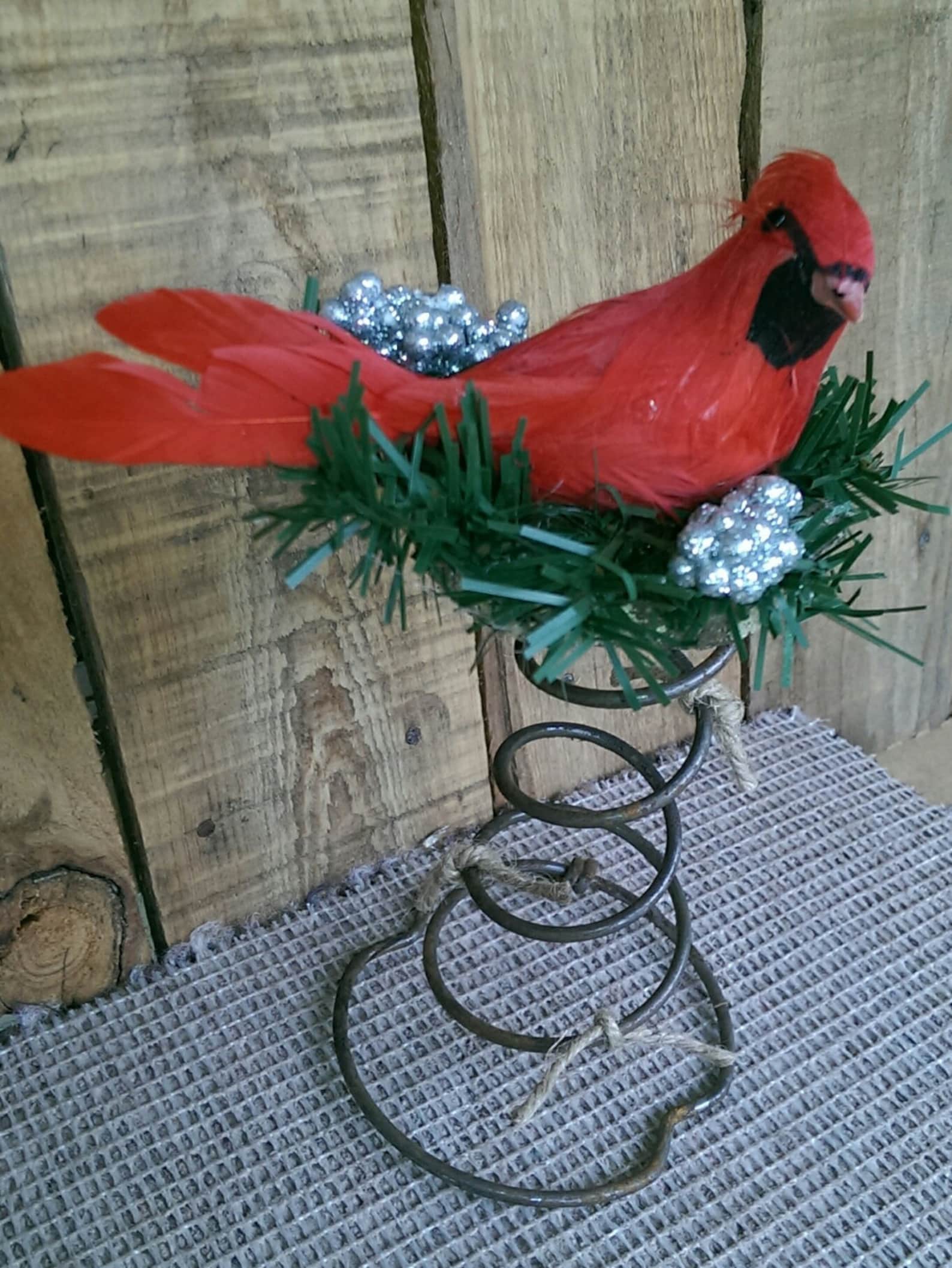 Rustic ChristmasTree Topper Bed Spring Cardinal Decor Holiday Etsy