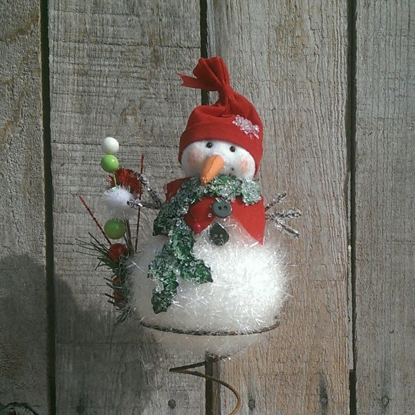 SnowmanTree Topper Bed Spring Snowman Vintage Look  Decor Holiday Decor