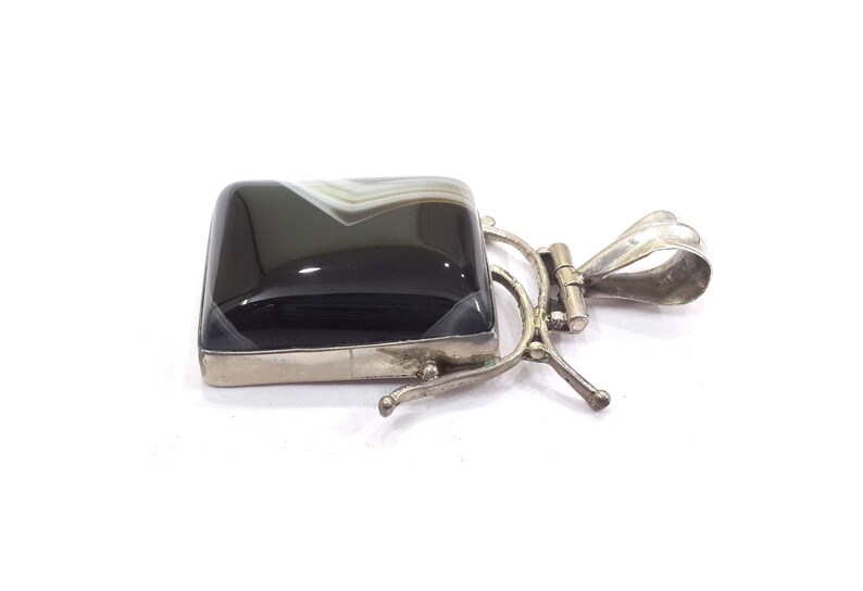 Black Onyx 925 Sterling Silver Stunning Charm Pendant Handmade Natural Gemstone Party Wear Jewelry for Women /& Girls