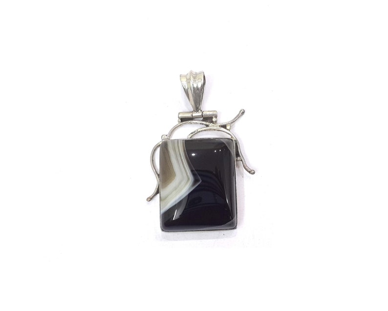 Black Onyx 925 Sterling Silver Stunning Charm Pendant Handmade Natural Gemstone Party Wear Jewelry for Women /& Girls