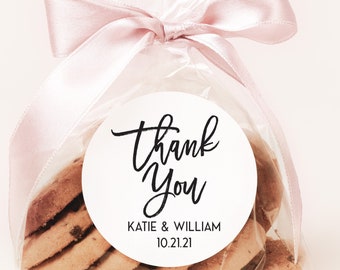 2 inch Thank You Wedding Stickers, Round Clear Wedding Stickers, Wedding Event Stickers