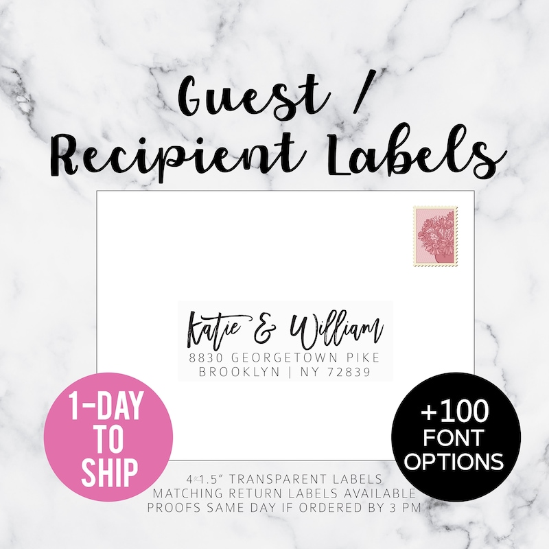 Wedding Address Labels for Guests Etsy