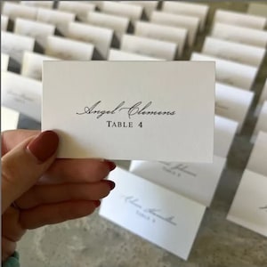 Printed Place cards, Tented or Flat Name Cards, Printed Beautiful Calligraphy Font Scored or Flat 3.5x2 inches