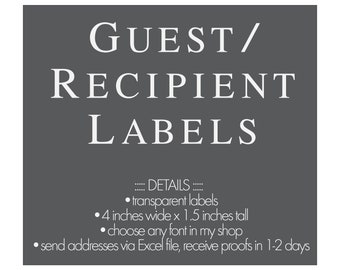 guest address labels etsy