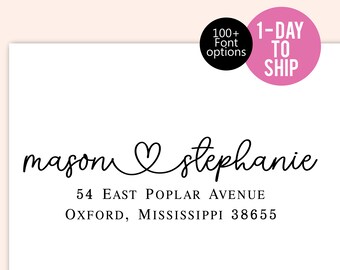 Return Labels_1 DAY TURNAROUND_Transparent Return Formal Address Stickers Heart, Wedding Label, Family Label, Couples Return Label  T334