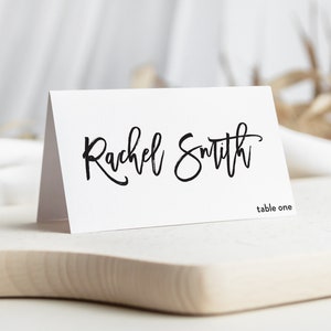 Printed Place cards, Tented or Flat Name Cards, Printed Beautiful Calligraphy Font Scored or Flat 3.5x2 inches