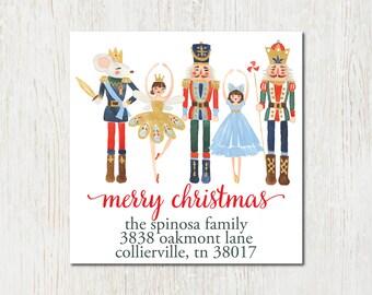 Nutcracker Personalized _1 DAY Turnaround_ Address Gift Labels Labels Stickers 1.8 inch square return address Square S10