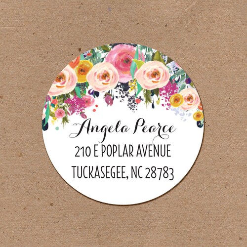 2 Inch Round Personalized Address Labels Stickers Circle Etsy