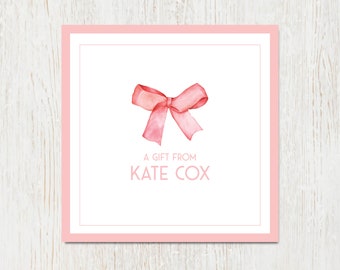 Gift Tags 1 DAY Turnaround _ Enclosure Cards Little Girl Juvenile Sweet Pink Calling Cards 2.75x2.75 Bow
