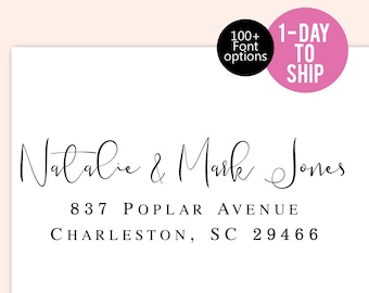 Return Address Labels, Transparent Return Address Stickers, Formal Address Stickers, Wedding Label, Family Label, Couples Return Label  T159