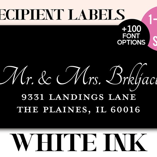 1 DAY TURNAROUND White Ink Address Labels Transparent Return Etsy