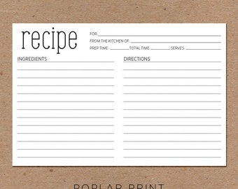 Elegant Recipe Cards, Set of 25, Bridal Shower Gift - Durable White Cover Stock