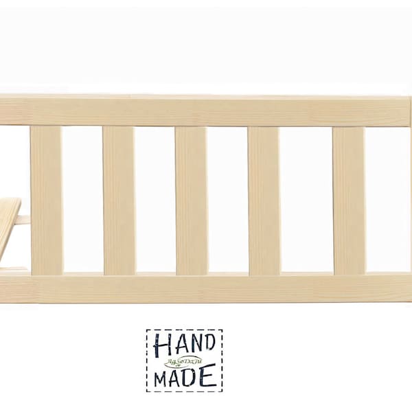 Barrière de sécurité en bois pour lit de bébé. Barrières de lit faites main.Barrières de lit pour tout-petit.Eco. Taille, hauteur, longueur, Rausfallschutz kinderbett