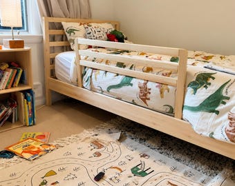Wooden Bed Safety Guard Rail, Custom Size, Bed Rails for Toddler, Handmade, Rausfallschutz