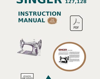 SINGER 127 足踏みミシン 取扱説明書（PDF ダウンロード） - Etsy 日本