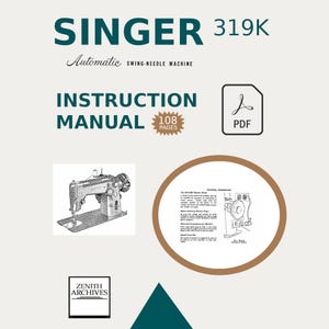 Singer 319K / Manual de la máquina de coser / Manual de reemplazo en PDF