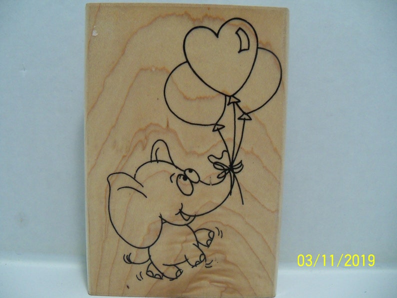 Elephant Ascent Stampendous wood mounted rubber stamp
