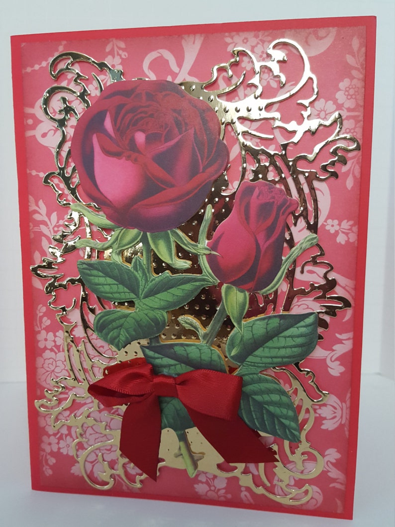 Rose floral greeting card Etsy