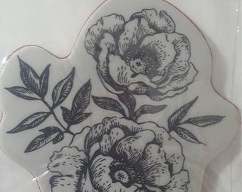 Hero Arts Clings"Etched Flowers" clear stamp