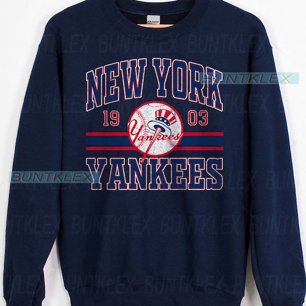 Sweat-shirt des Yankees de New York, tee-shirt de baseball de New York, col d’équipage des Yankees, cadeau de fan de baseball, tee-shirt de baseball maman, chemise papa