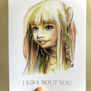 I Kira ‘Bout You – Cartão comemorativo de arte original exclusivo de cristal escuro, papel de carta sentimental para todas as ocasiões, cartão de nota em branco com envelope