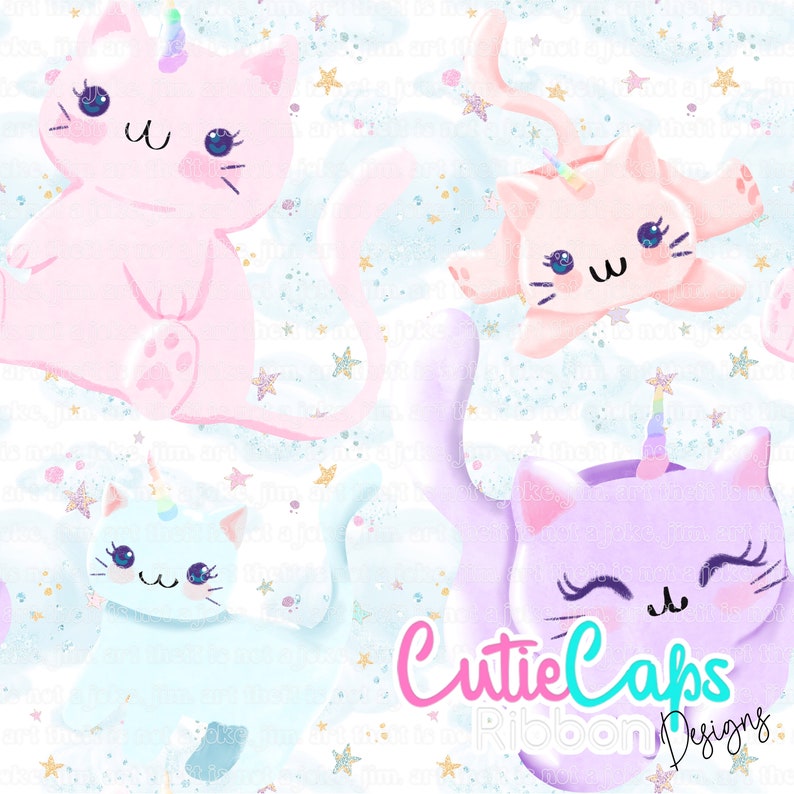 Unicorn Kitties SEAMLESS - Etsy