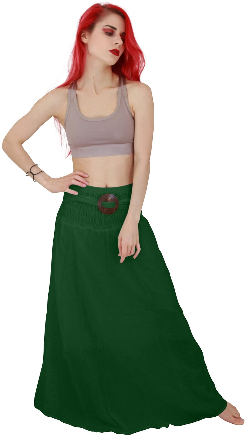 Cotton Maxi Skirt With Coconut Buckle Boho Skirt Skirts Etsy