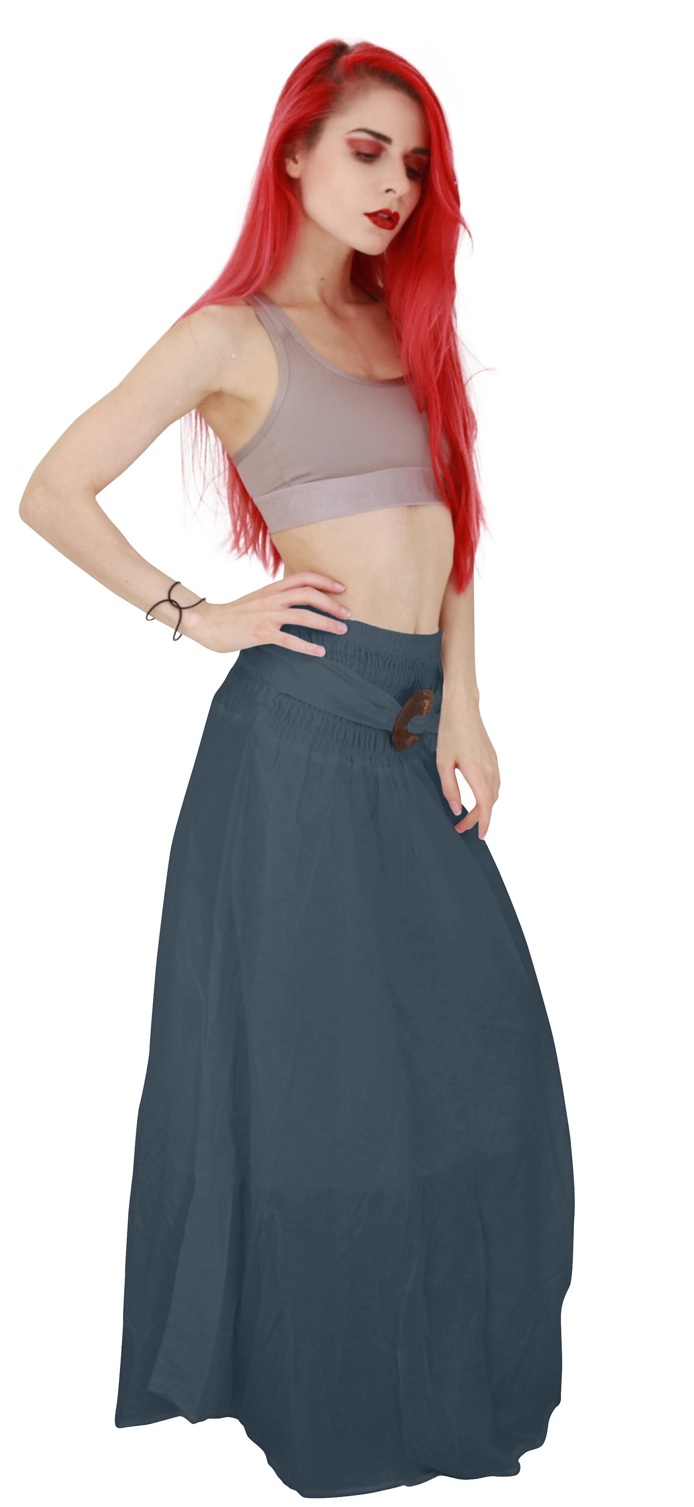 Cotton Maxi Skirt with Coconut Buckle Boho Skirt Skirts Etsy