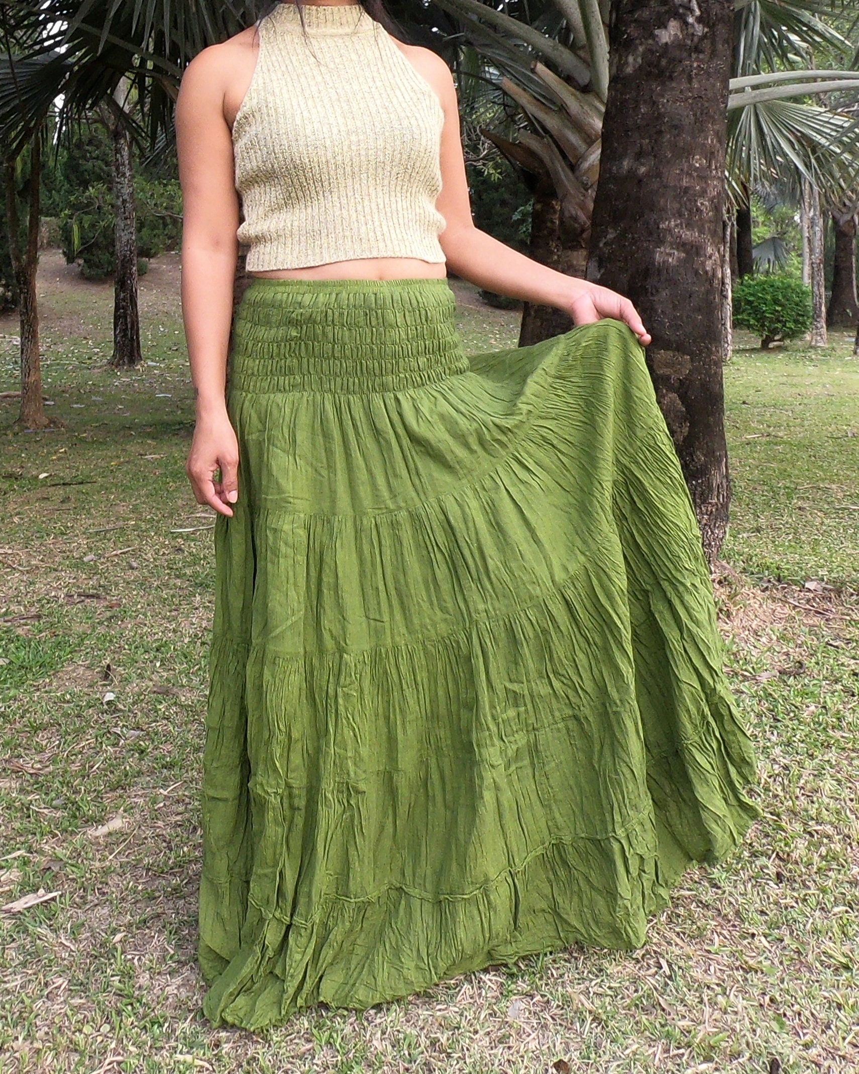 Cotton Maxi Skirt Long Skirts for Women Tiered Skirt Etsy