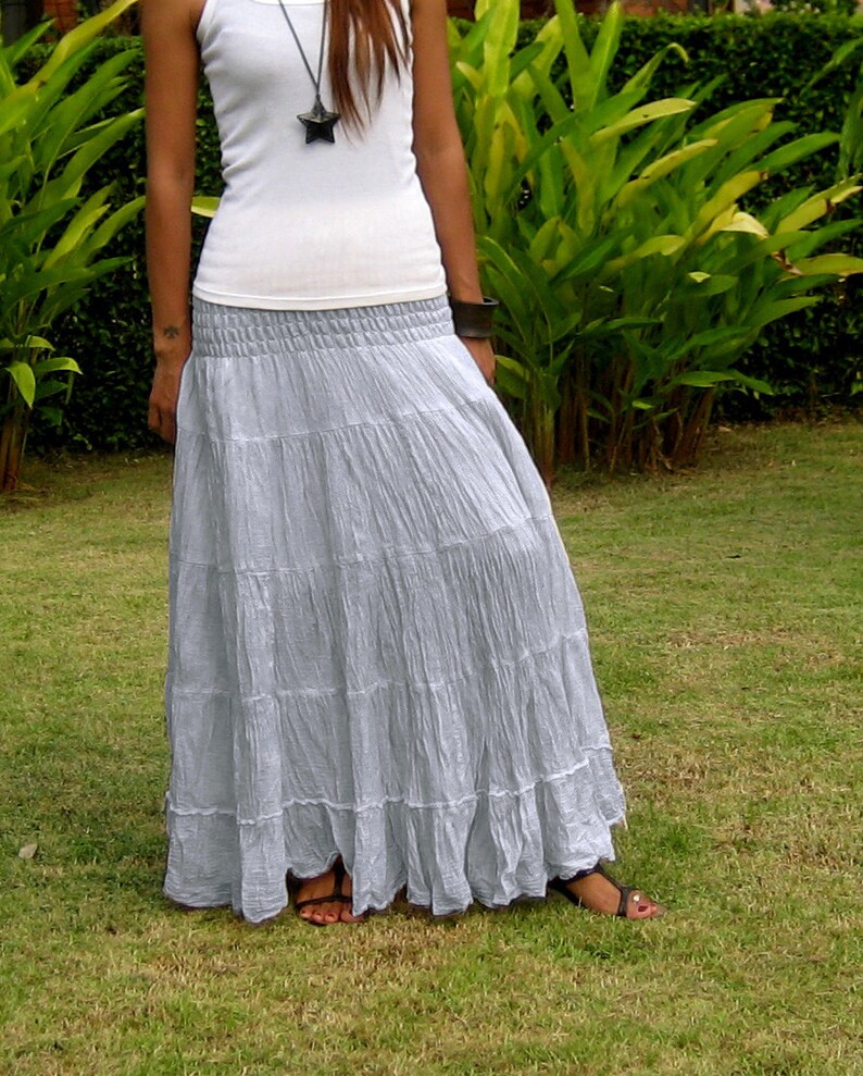 Cotton Maxi Skirt Long Skirts for Women Tiered Skirt - Etsy