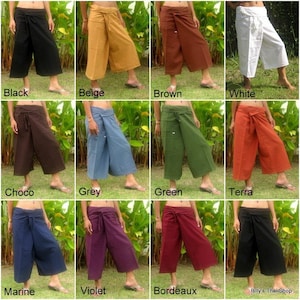 Capri Thai Fisherman Pants * Wrap Yoga Pants * Capri Thai Pants * Hippie Pants * Thai Fisherman Trousers * Massage Pants * Baggy Pants * CF