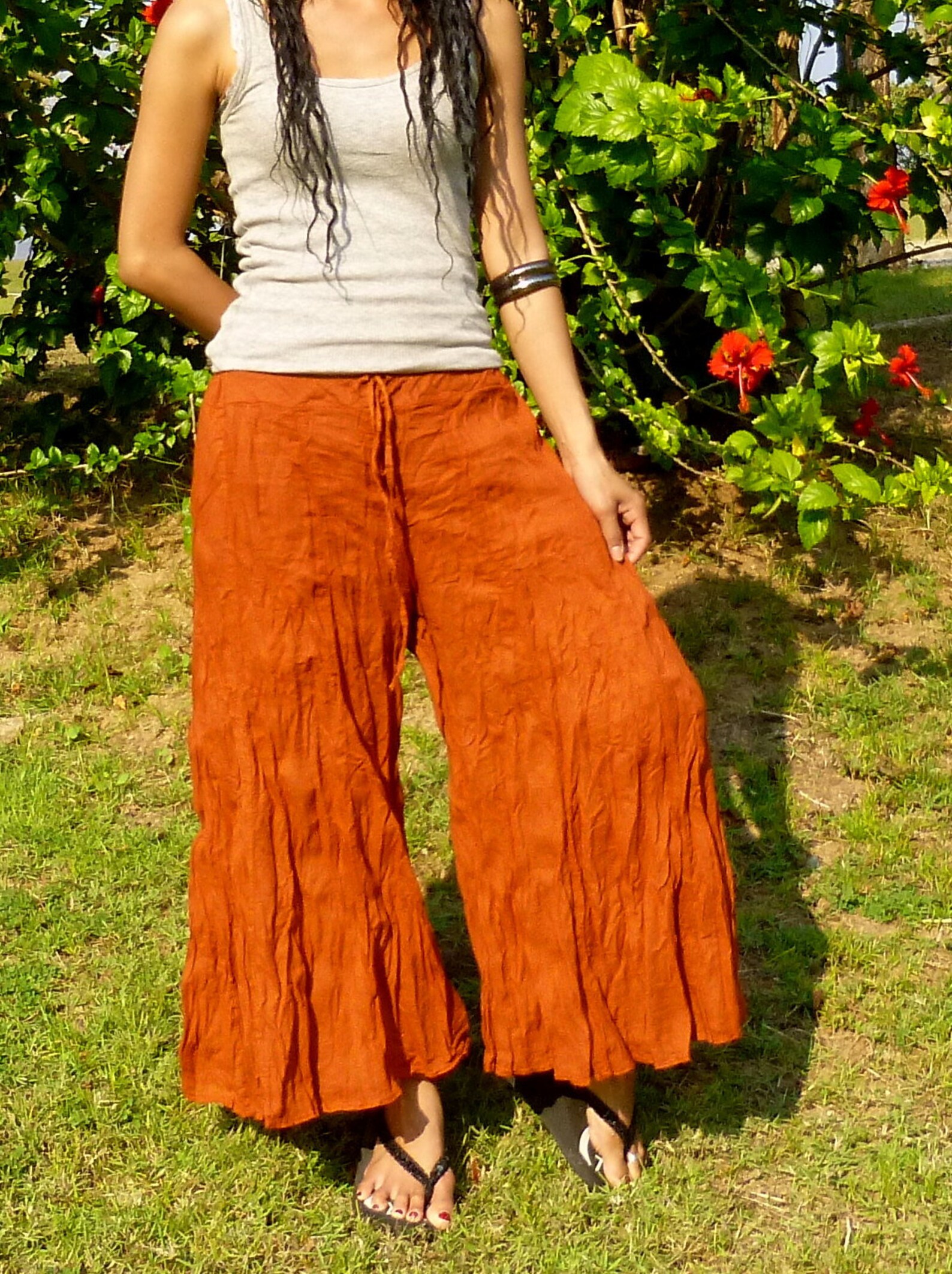 Plus Size Palazzo Pants Gaucho Pants Wide Leg Pants Etsy