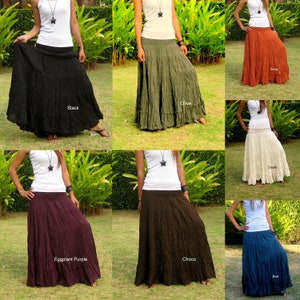 Plus Size Long Maxi Skirt Long Skirts for Women Boho Skirt Maxi Cotton Skirt Long Hippie Skirt Bohemian Skirt * Free Shipping * XS - XXL