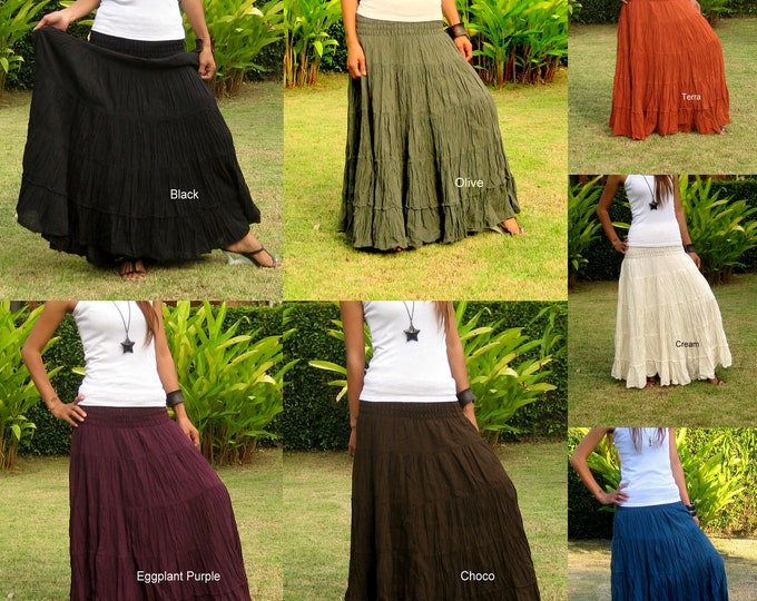 Plus Size Long Maxi Skirt Long Skirts for Women Boho Skirt Maxi Cotton