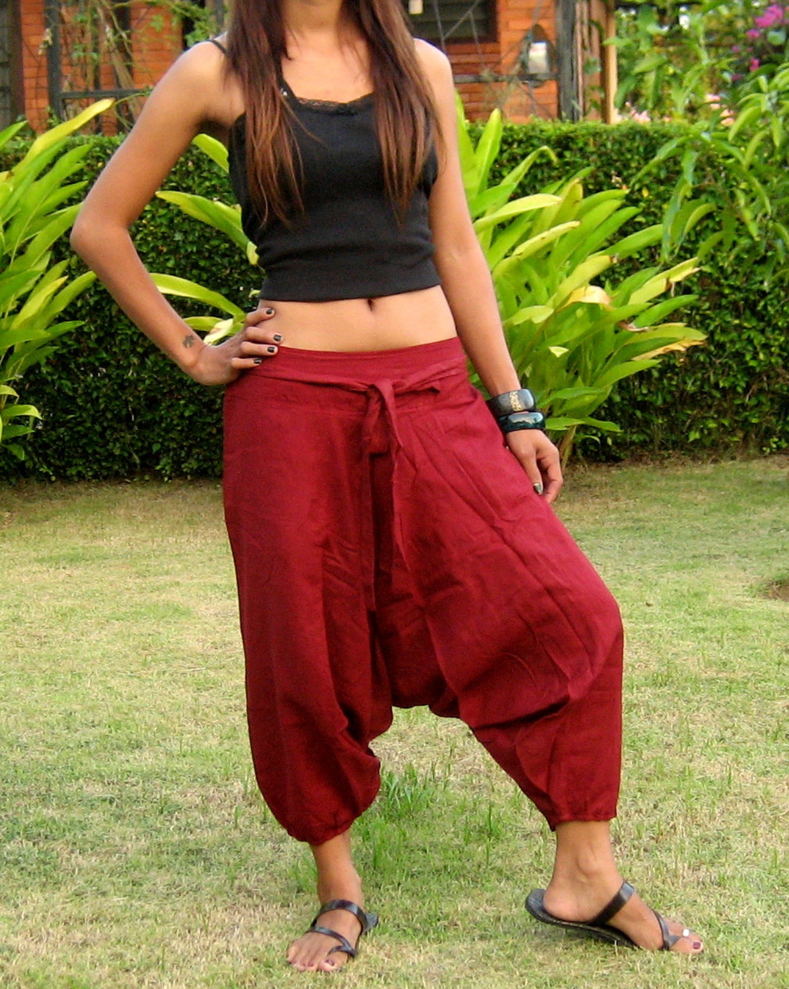 Capri Harem Pants Harem Pants Women Harem Trouser Drop Etsy