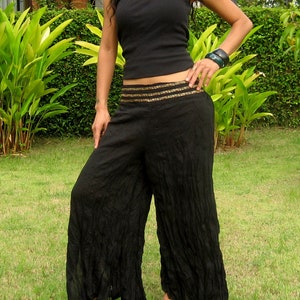 Bohemian Ethnic Samurai Gaucho Wide-Leg Harem Pants