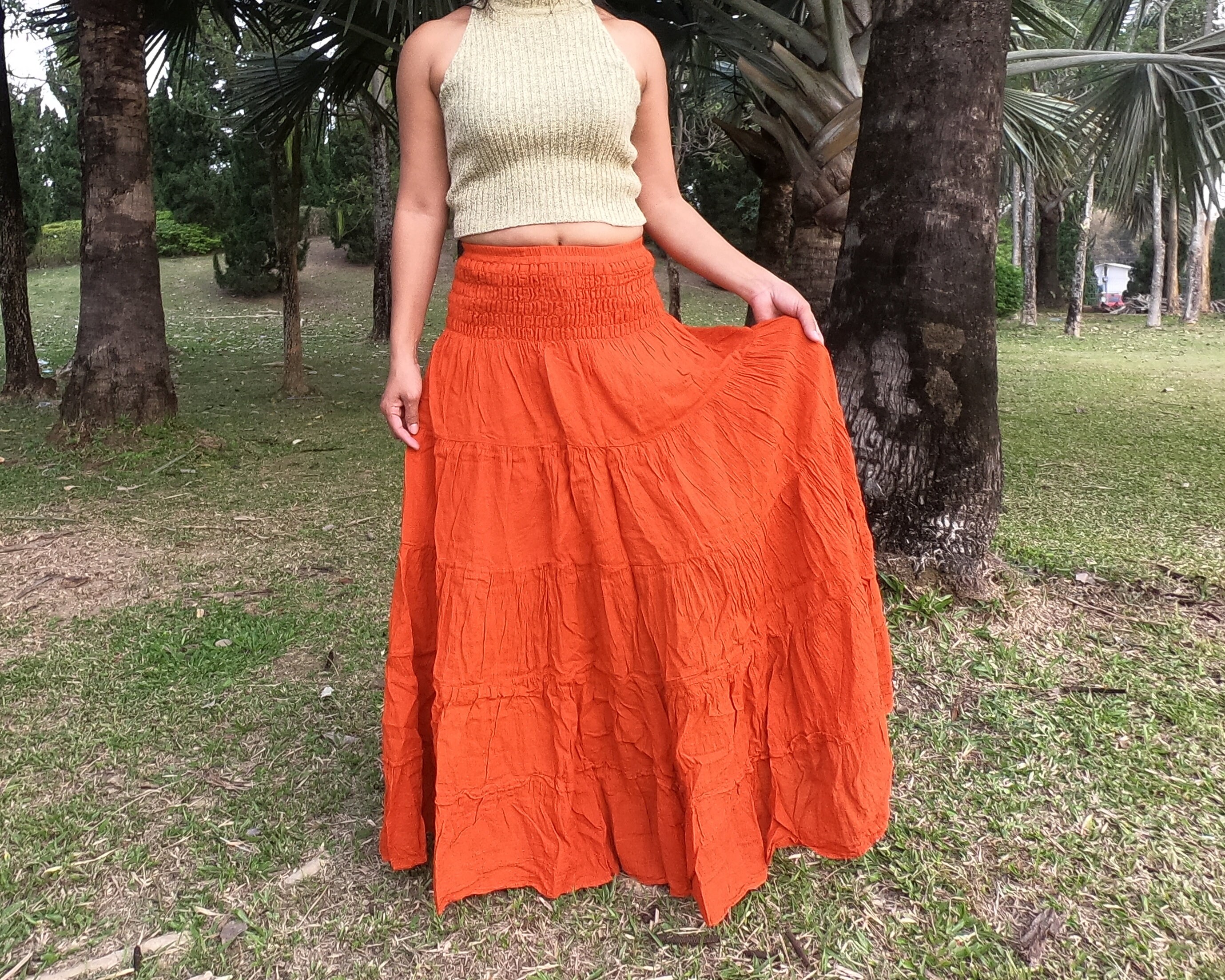 Cotton Maxi Skirt Long Skirts for Women Tiered Skirt Etsy