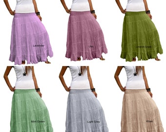 Plus Size Long Maxi Skirt Long Skirts for Women Boho Skirt Maxi Cotton Skirt Long Hippie Skirt Bohemian Skirt * Free Shipping * XS - XXL