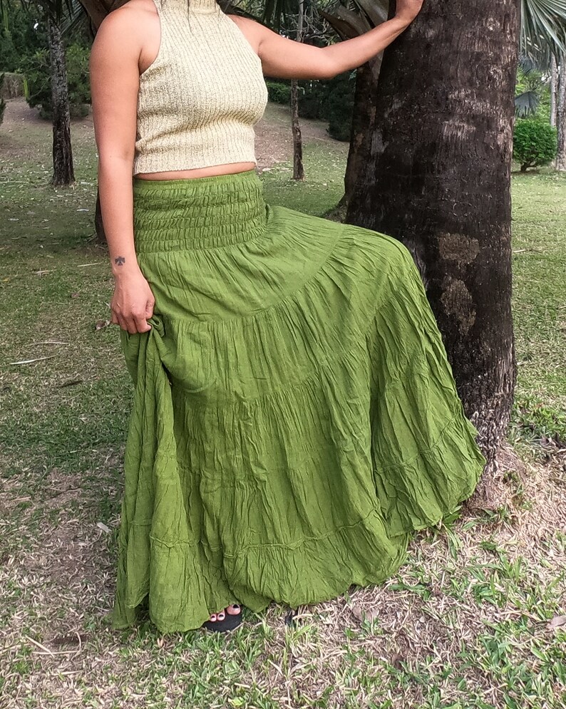 Cotton Maxi Skirt Long Skirts for Women Tiered Skirt Etsy