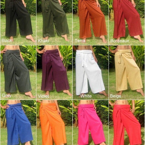 Pantalon de pêcheur thaïlandais léger * Pantalon Wrap * Hippie * Yoga * Massage * Thai Chi * Festival * Boho * Spa * Maternité * Méditation * Burning Man