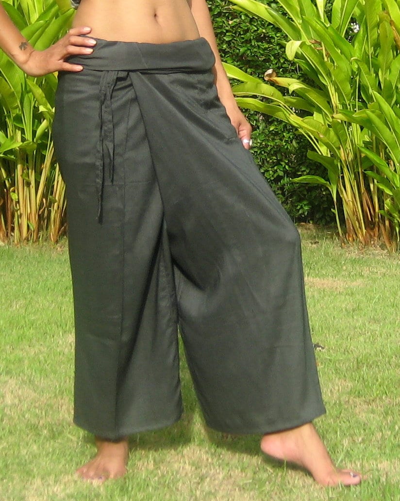 Thai Fisherman Pants with Pocket Wrap Pants Hippie Pants Etsy