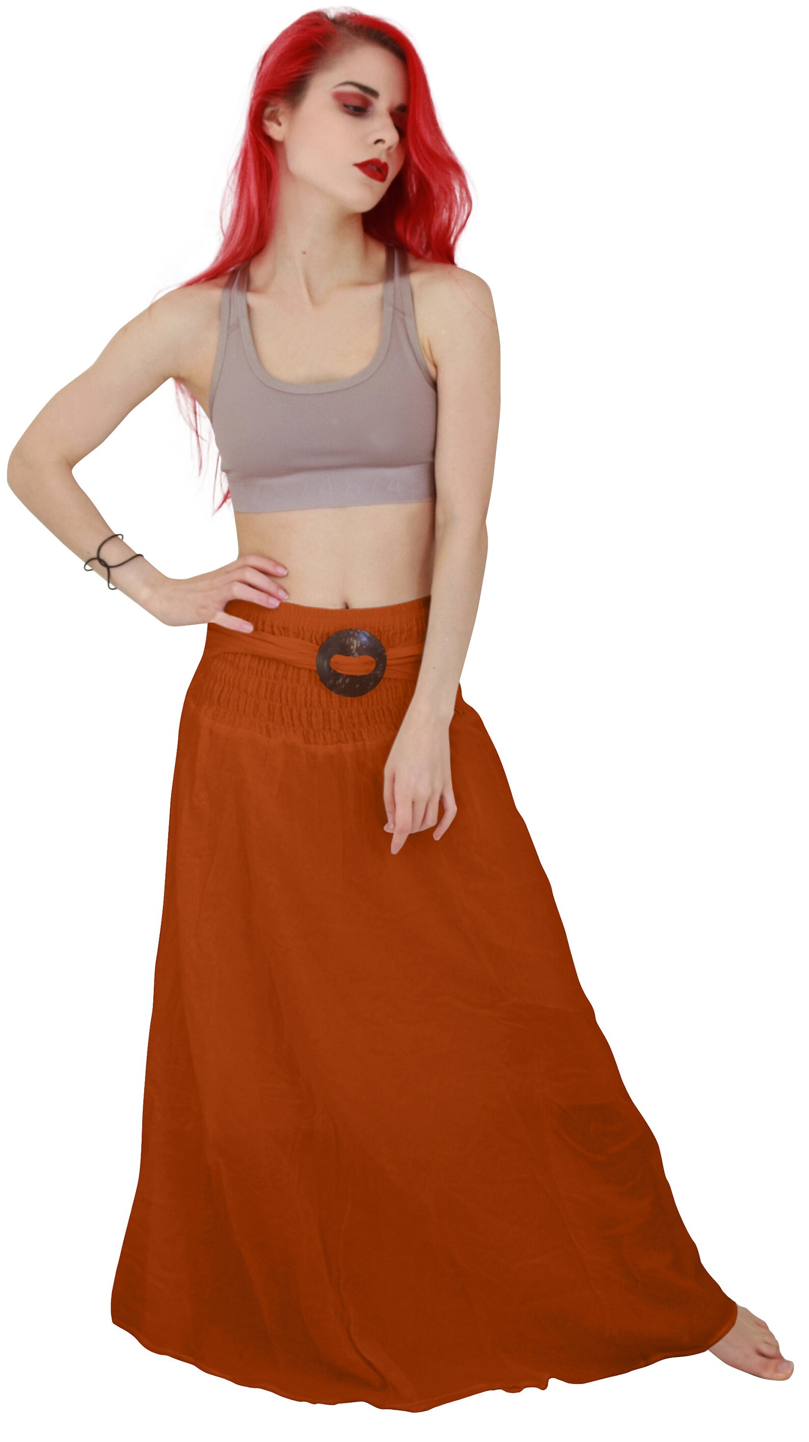 Cotton Maxi Skirt with Coconut Buckle Boho Skirt Skirts Etsy