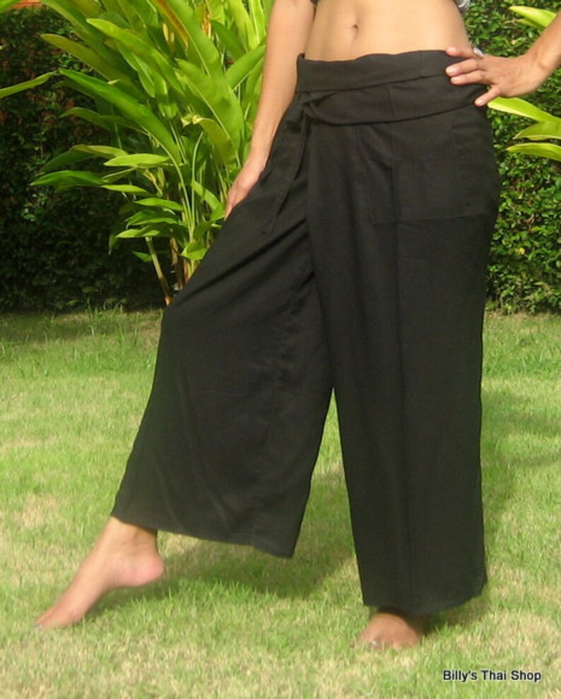 Light Thai Fisherman Pants Wrap Pants Hippie Yoga Etsy